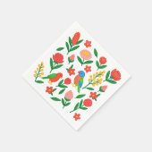 Serviette en papier Fleurs et oiseaux australiens (Coin)