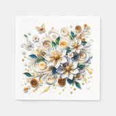 Serviette En Papier Fleurs et papillons de recouvrement de papier (Devant)