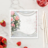 Serviette En Papier Fleurs et Perles (En situation)