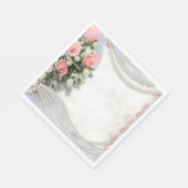 Serviette En Papier Fleurs et Perles (Coin)