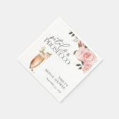 Serviette En Papier Fleurs et Prosecco Fête de Mariage Florale (Coin)