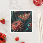 Serviette En Papier Fleurs exotiques. (En situation)