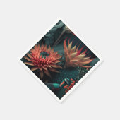 Serviette En Papier Fleurs exotiques. (Coin)