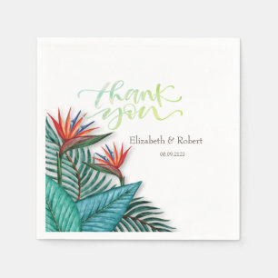Serviette En Papier Fleurs exotiques tropicales