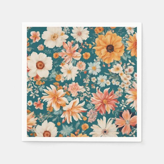Serviette En Papier Fleurs Extraordinaires (Devant)