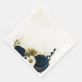 Serviette En Papier fleurs Extraordinaires en ivoire bleu marine (Coin)