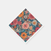 Serviette En Papier Fleurs Extraordinaires et Feuilles luxuriants. Vin (Coin)