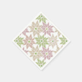 Serviette En Papier Fleurs florales Abstraites dessin motif romantique (Coin)