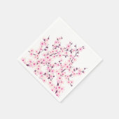 Serviette En Papier Fleurs florales de cerises (Sakura) Blanc rose (Coin)