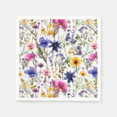 Serviette En Papier Fleurs florales fleurs sauvages Aquarelle (Devant)