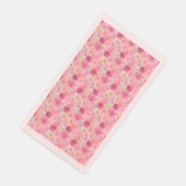 Serviette En Papier Fleurs florales rose blanc magenta Élégant (Coin)