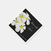 Serviette En Papier Fleurs Frangipani Blanches, Tropical, Mariage Flor (Coin)