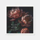 Serviette En Papier Fleurs gothiques romantiques Moody Mariage (Devant)