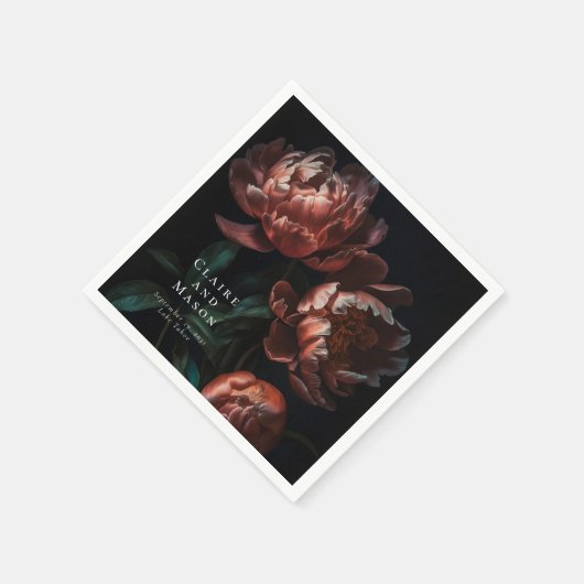 Serviette En Papier Fleurs gothiques romantiques Moody Mariage (Coin)