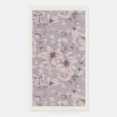 Serviette En Papier Fleurs Gris Lavande (Devant)
