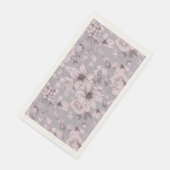 Serviette En Papier Fleurs Gris Lavande (Coin)