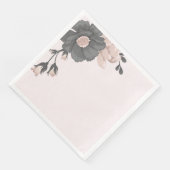 Serviette En Papier fleurs gris rose poussiéreuses avec de mignons bou (Coin)
