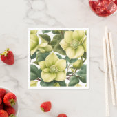 Serviette En Papier Fleurs Hellebore Élégantes (En situation)