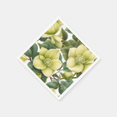 Serviette En Papier Fleurs Hellebore Élégantes (Coin)