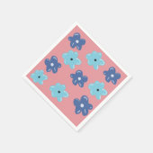Serviette En Papier Fleurs hippies bleues (Coin)