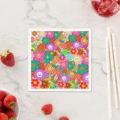 Serviette En Papier Fleurs hippies Boho Super rétros (En situation)