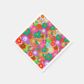 Serviette En Papier Fleurs hippies Boho Super rétros (Coin)