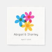 Serviette En Papier Fleurs hippies brillantes et audacieuses Mariage d (Devant)
