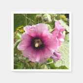 SERVIETTE EN PAPIER FLEURS HOLLYHOCK (Devant)