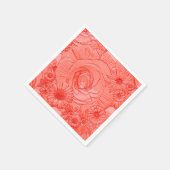 Serviette En Papier Fleurs incorporées-Tangerine-COCKTAIL NAPKINS (Coin)