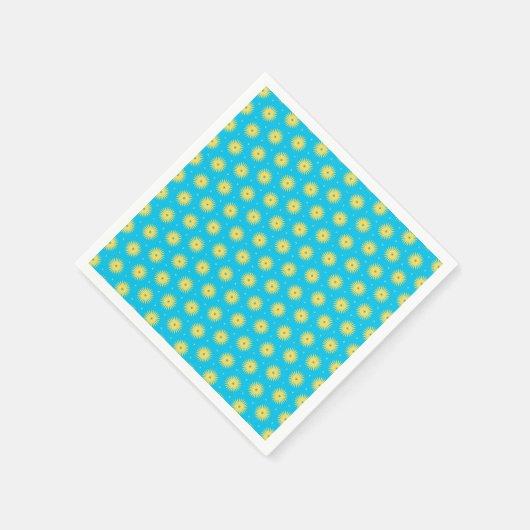 Serviette En Papier Fleurs jaunes (Coin)