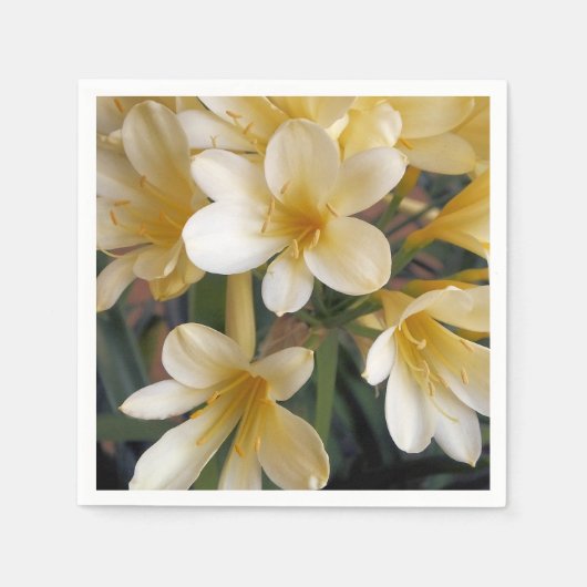 SERVIETTE EN PAPIER FLEURS JAUNES (Devant)