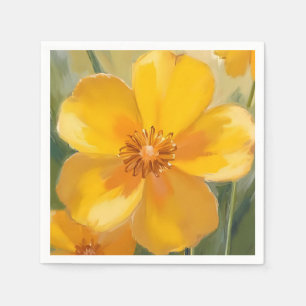Serviette En Papier Fleurs Jaunes Aquarelle Peinture de Printemps Flor
