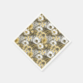 Serviette En Papier Fleurs jaunes, blanches sur un arrière - plan de t (Coin)
