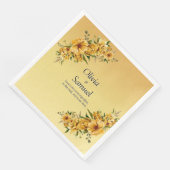 Serviette En Papier Fleurs jaunes dorées (Coin)