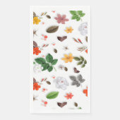 Serviette En Papier Fleurs jaunes et roses blanches 15 (Devant)