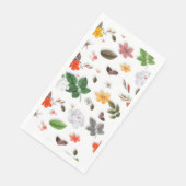 Serviette En Papier Fleurs jaunes et roses blanches 15 (Coin)
