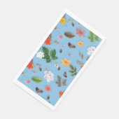 Serviette En Papier Fleurs jaunes et roses blanches 18 (Coin)