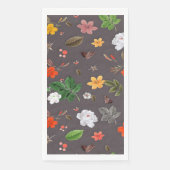 Serviette En Papier Fleurs jaunes et roses blanches 26 (Devant)