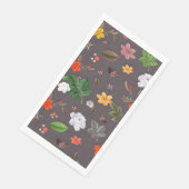 Serviette En Papier Fleurs jaunes et roses blanches 26 (Coin)