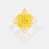 Serviette En Papier Fleurs jaunes nom personnalisé serviettes Haldi (Coin)