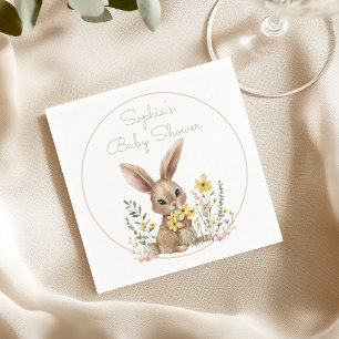 Serviette En Papier Fleurs Jaunes Somebunny En Route Baby Shower