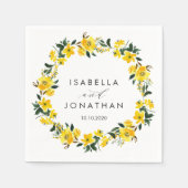 Serviette En Papier Fleurs Jaunes Vibrantes mariage Rustique Personnal (Devant)
