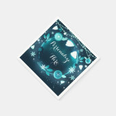 Serviette En Papier Fleurs Lumineuses Nuit Jardin Mariage Réception (Coin)