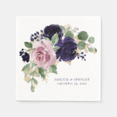 Serviette En Papier Fleurs luxuriantes | Bouquet pourpre et rose (Devant)