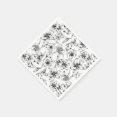 Serviette En Papier Fleurs Lys Noires (Coin)