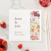 Serviette En Papier Fleurs magnifiques (En situation)