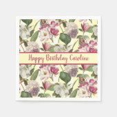 Serviette En Papier Fleurs Magnolia et Hydrangea Sud (Devant)