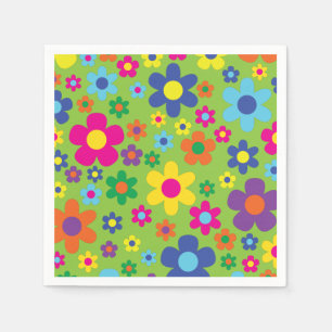 Serviette En Papier Fleurs marguerites mignonnes colorées 1ère fête d'