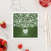 Serviette En Papier fleurs mason jarre vert mariage serviettes (En situation)