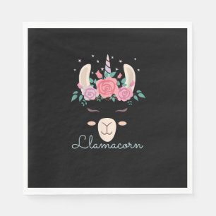 Serviette En Papier Fleurs mignonnes Lamacorn Llama Unicorn Kawaii Fle